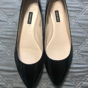 Nine West black patent flats size 11 $60